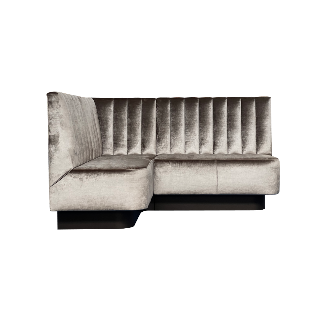 Horecabank LB-02 – L-vormige Maatwerk Horecabank met Verticale Banen