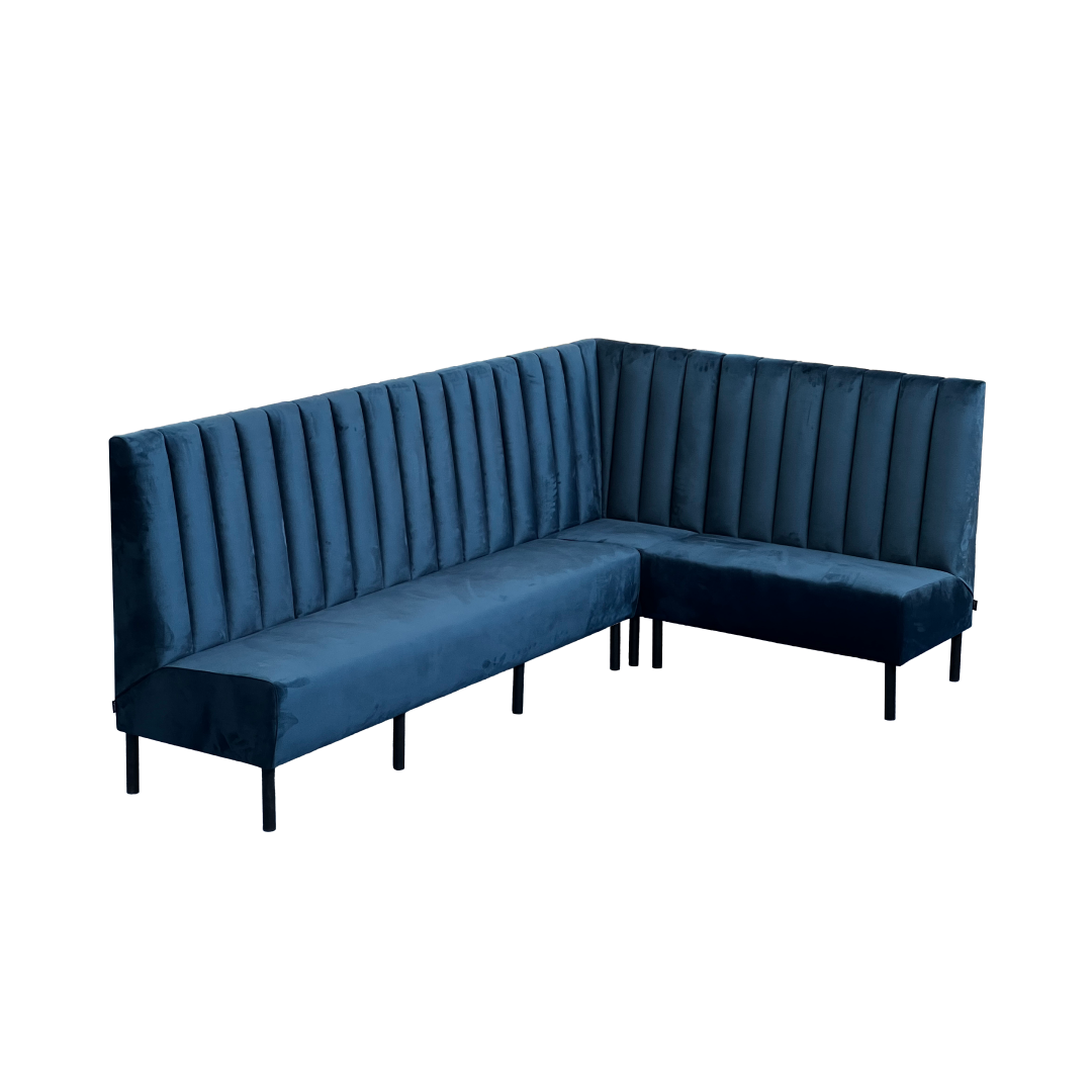 Horecabank LB-03 – L-vormige Maatwerk Horecabank met Verticale Banen