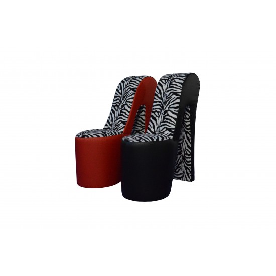 Hakstoel Zebraprint - Rood Hakstoel Zebraprint - Rood